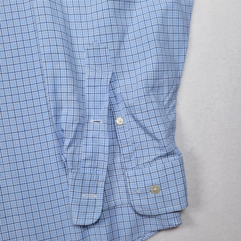 Ralph Lauren Shirt Mens 16 1/2 Blue Yarmouth Cotton Check Button Down - Picture 5 of 7